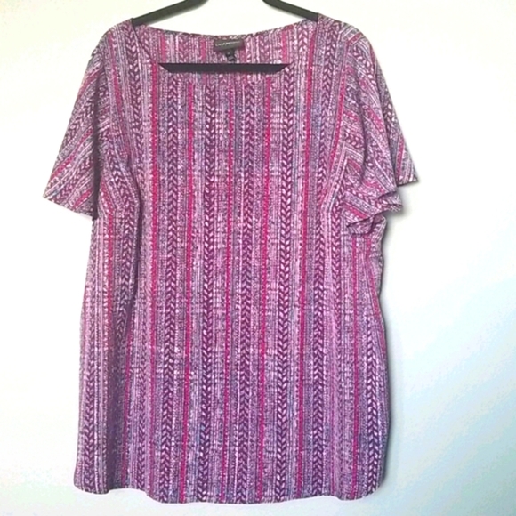 Lane Bryant Abstract Geometric flutter sleeve blouse 20 - Picture 1 of 7